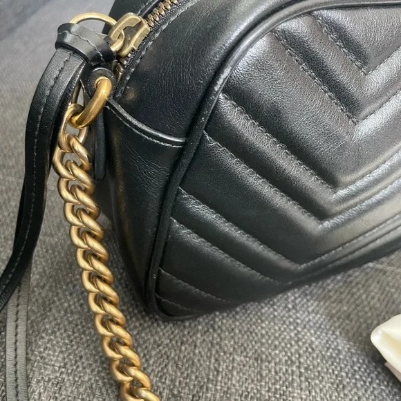 GUCCI GG Marmont small matelassé camera bag black - Picture 6 of 15